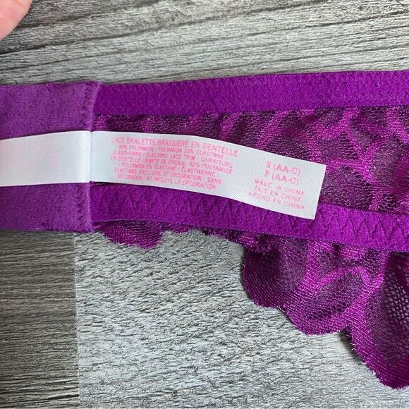 PINK Victoria’s Secret Lace Bralette Purple Small Adjustable Vacation Boho - Picture 7 of 9